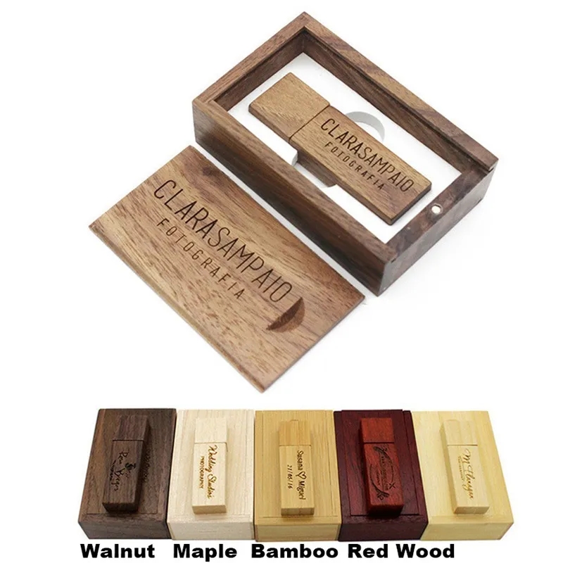 Rectangle Wood USB Drive in Personalized Wooden Gift Box 5