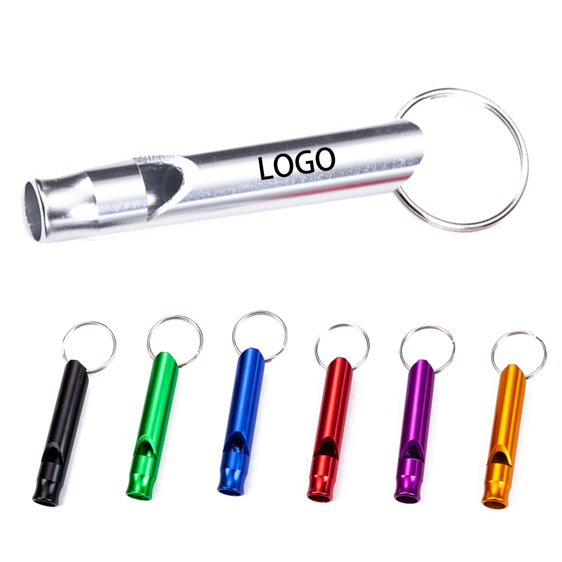 Aluminum Alloy Whistle With Keychain 2