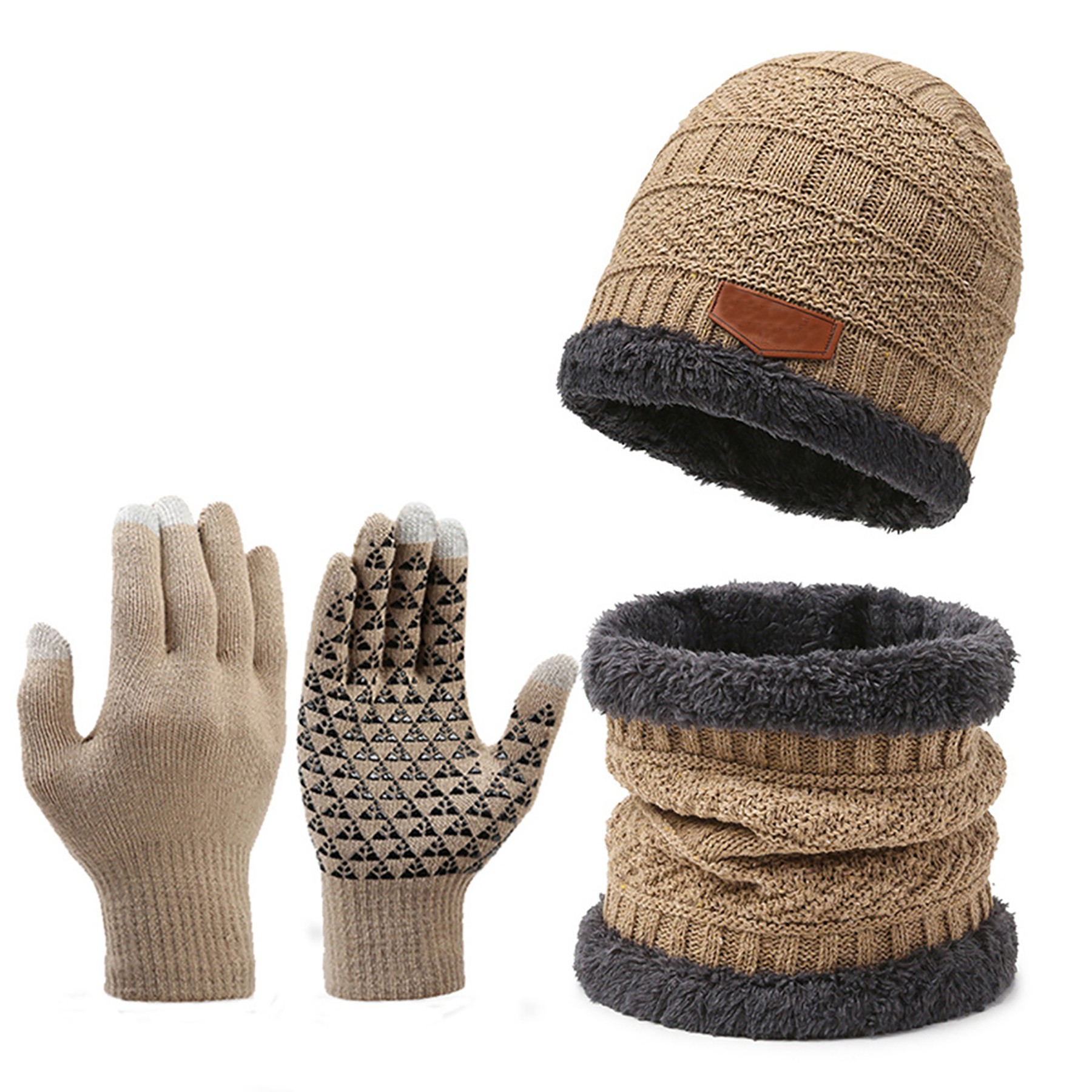 Winter Beanie Scarf Glove Set 3