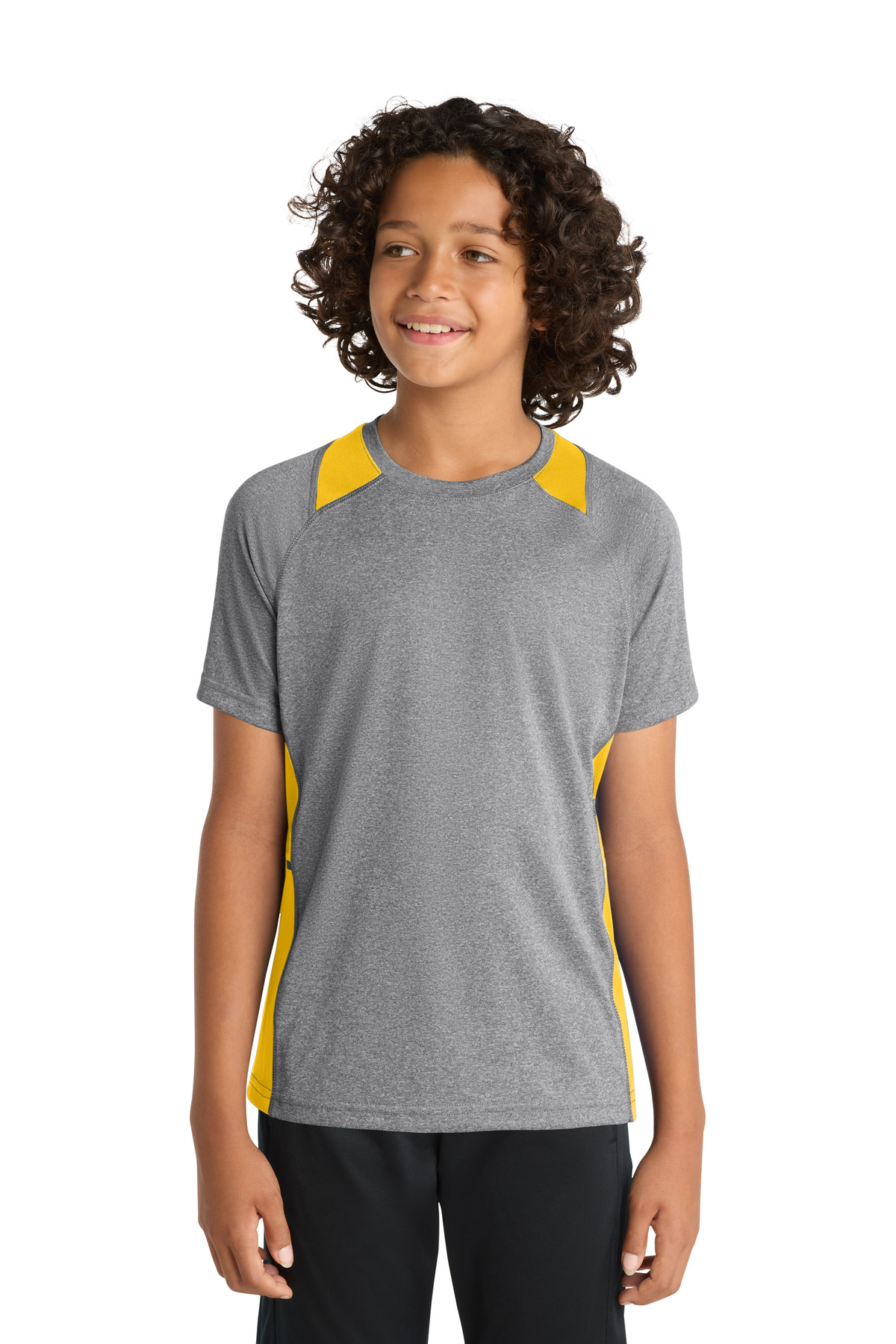 Sport-Tek Youth Heather Colorblock Contender Tee. YST361 71