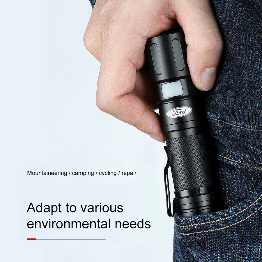 LED 1500 Lumens Zoomable Flashlight Extremely Bright, Water Resistant, USB-C Powered Rechargeable 10