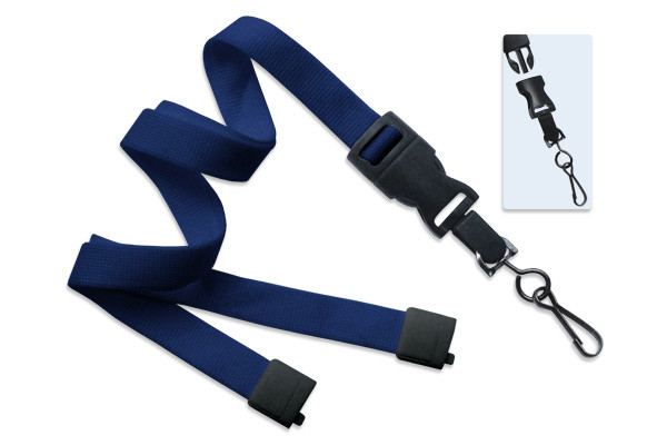 5/8" Blank Detachable Lanyard w/Swivel Hook (Navy Blue) 1