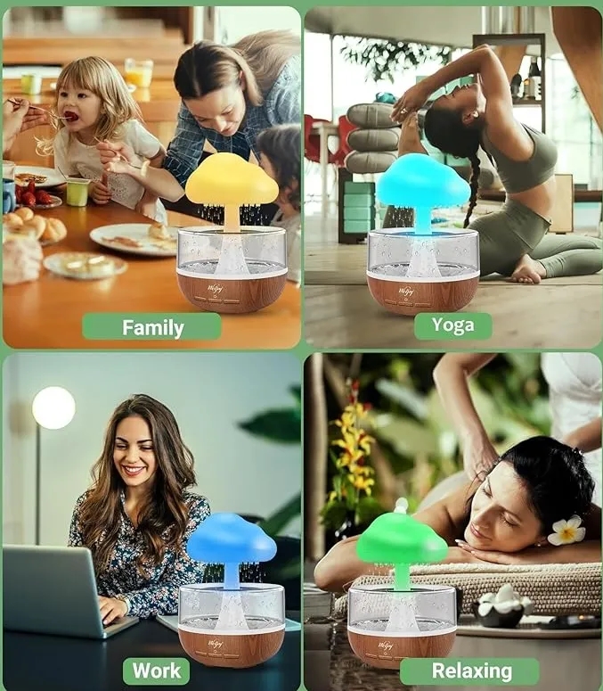Custom White Aromatherapy Oil Diffuser Humidifier with 7 Color Night Light 5