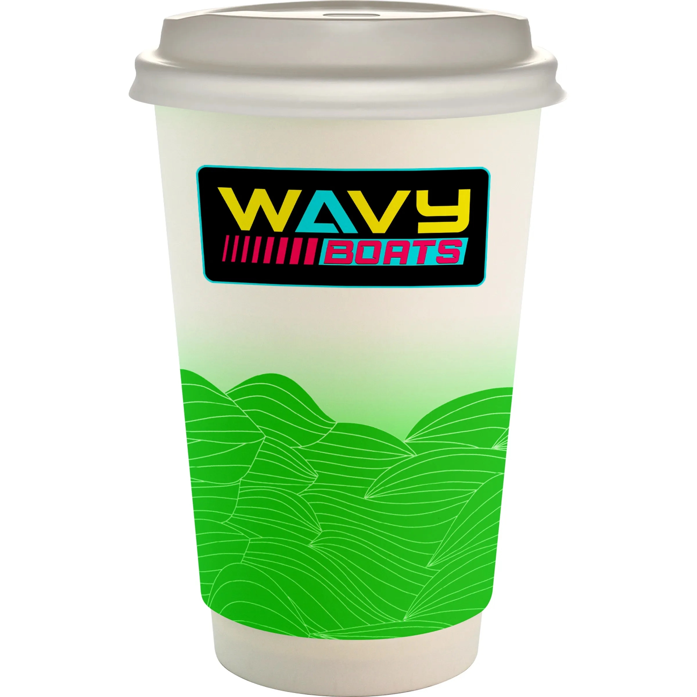 16 oz. Full Color Turbulent Waves Paper Cup With Lid 10