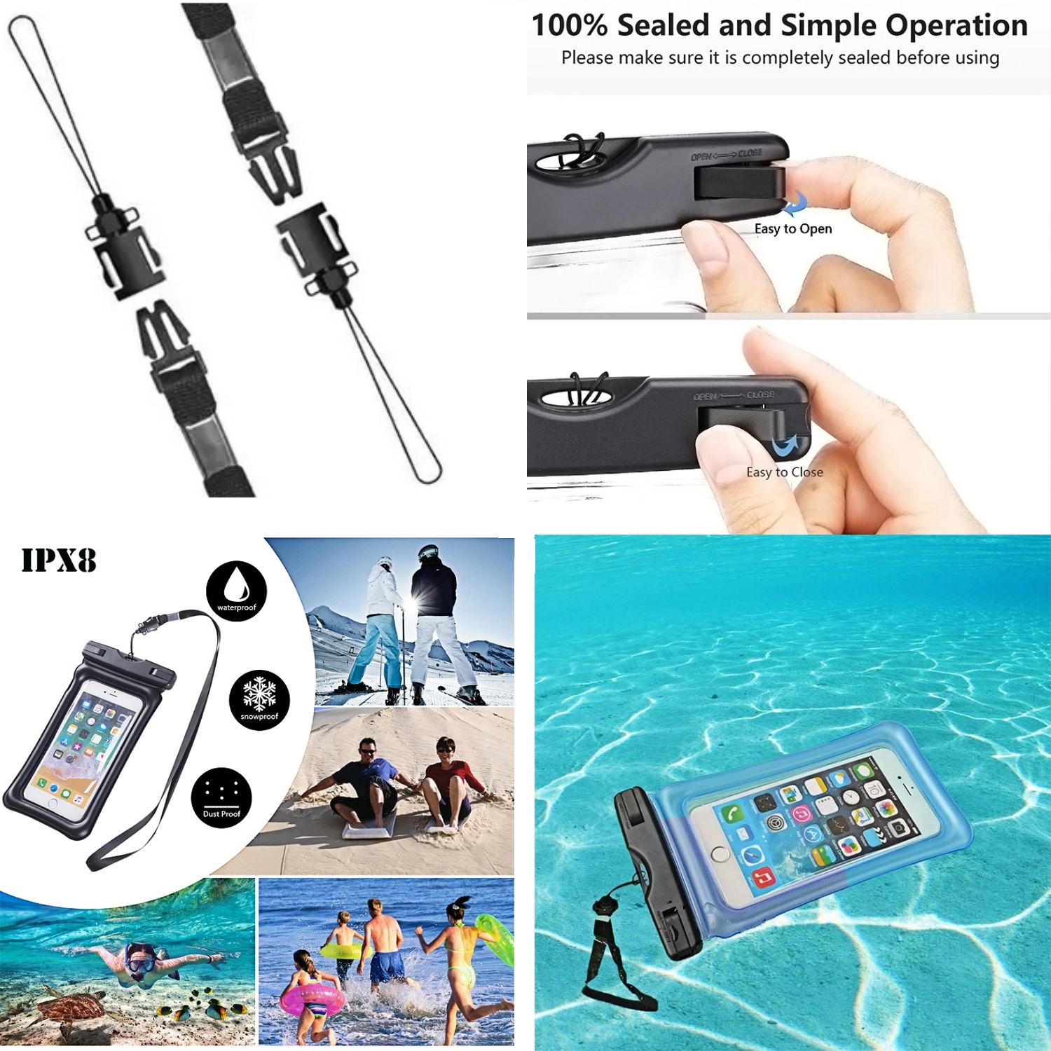 IPX8 Waterproof Floating Phone Pouch with Lanyard 4