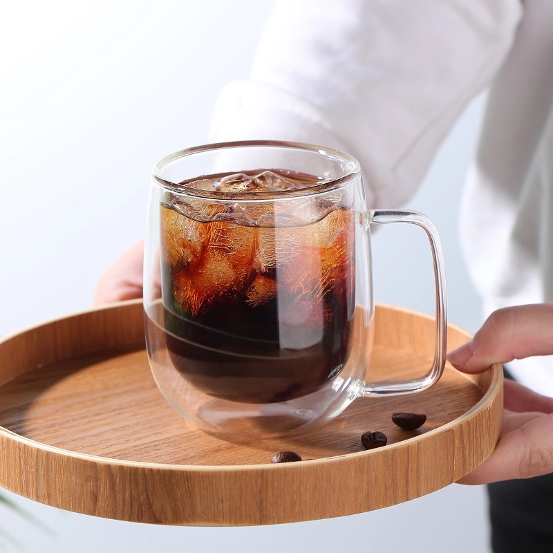 Custom 10 oz Double Wall Glass Coffee Mugs 2