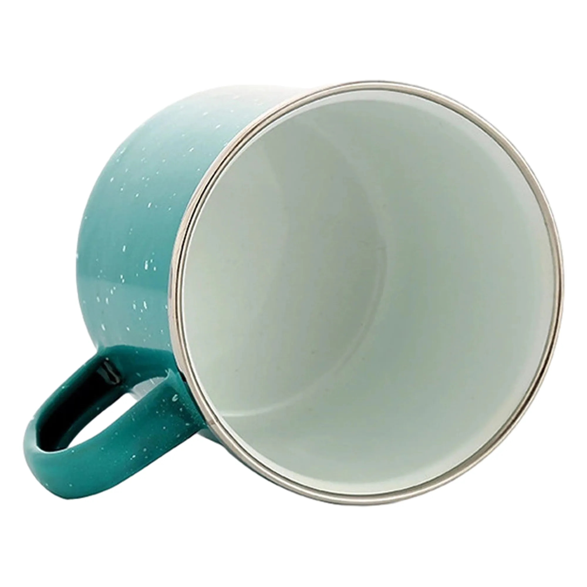 Customized 12Oz. Stainless Steel Rimmed Ceramic Mugs 3