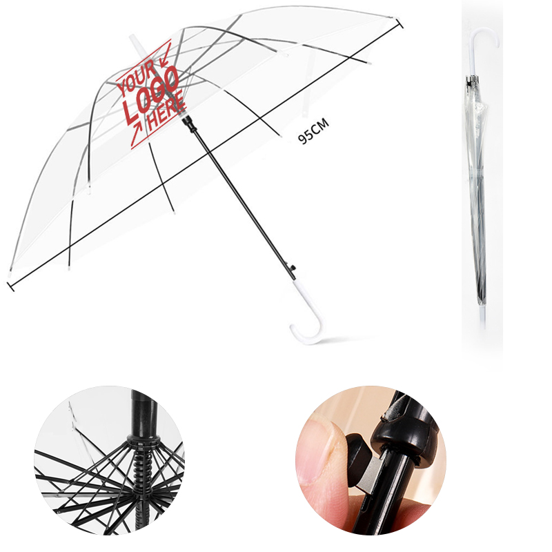 Promotional Clear Umbrella with Hook Handle 1