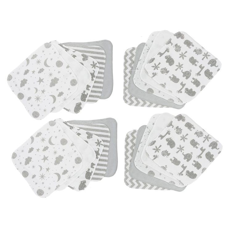 Terry Baby Washcloths - Gray 20 Pack 1