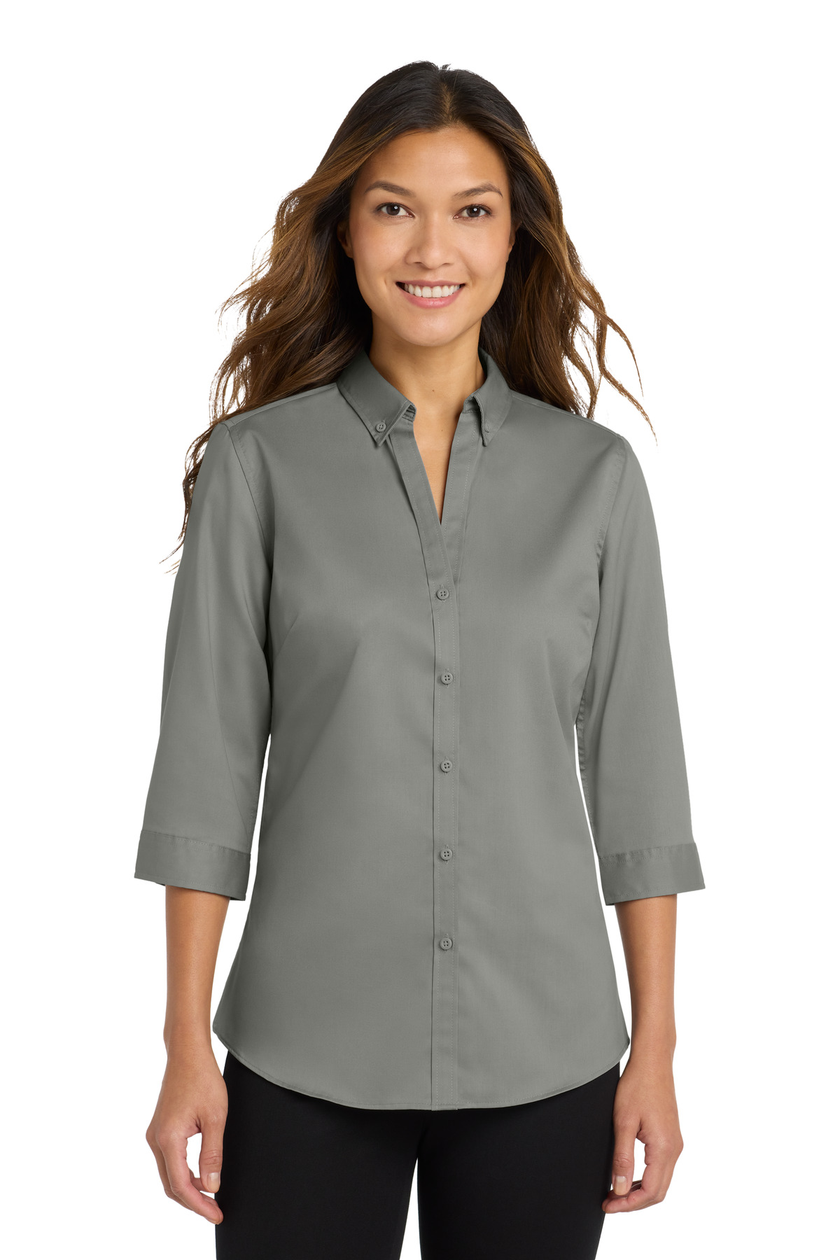 Port Authority Women's 3/4-Sleeve SuperPro Twill Shirt. L665 49