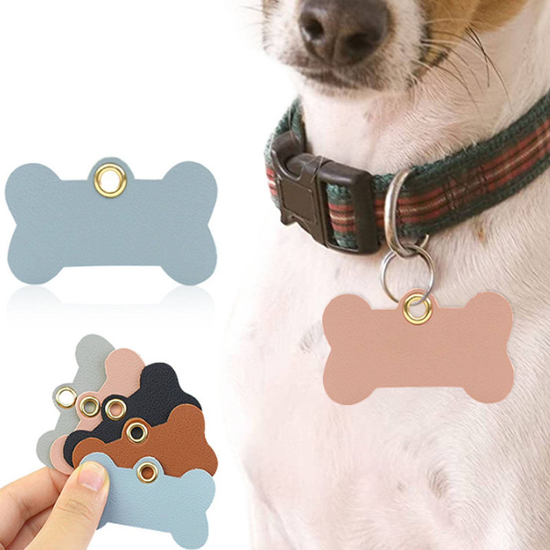 PU Leather pet identification name tag 10