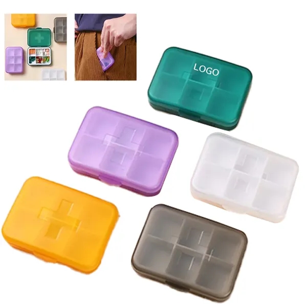 Portable 6 Compartments Square Medication Organiser 7