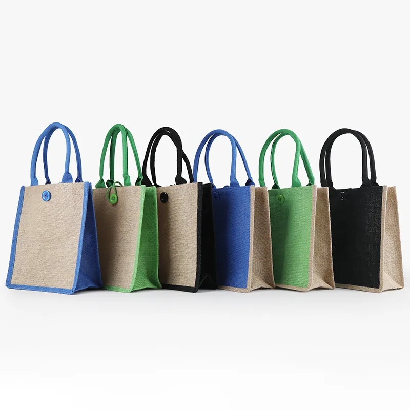 Jute Composite PVC Waterproof Bag, custom tote bag with logo imprint 2