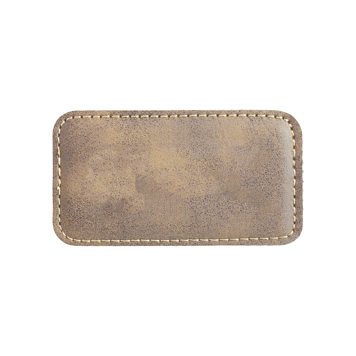 3 1/4" x 1 3/4" Rustic/Gold Leatherette Badge w/ Magnet 2