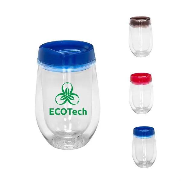 10 Oz. Double Wall Plastic Insulated Wine Tumbler