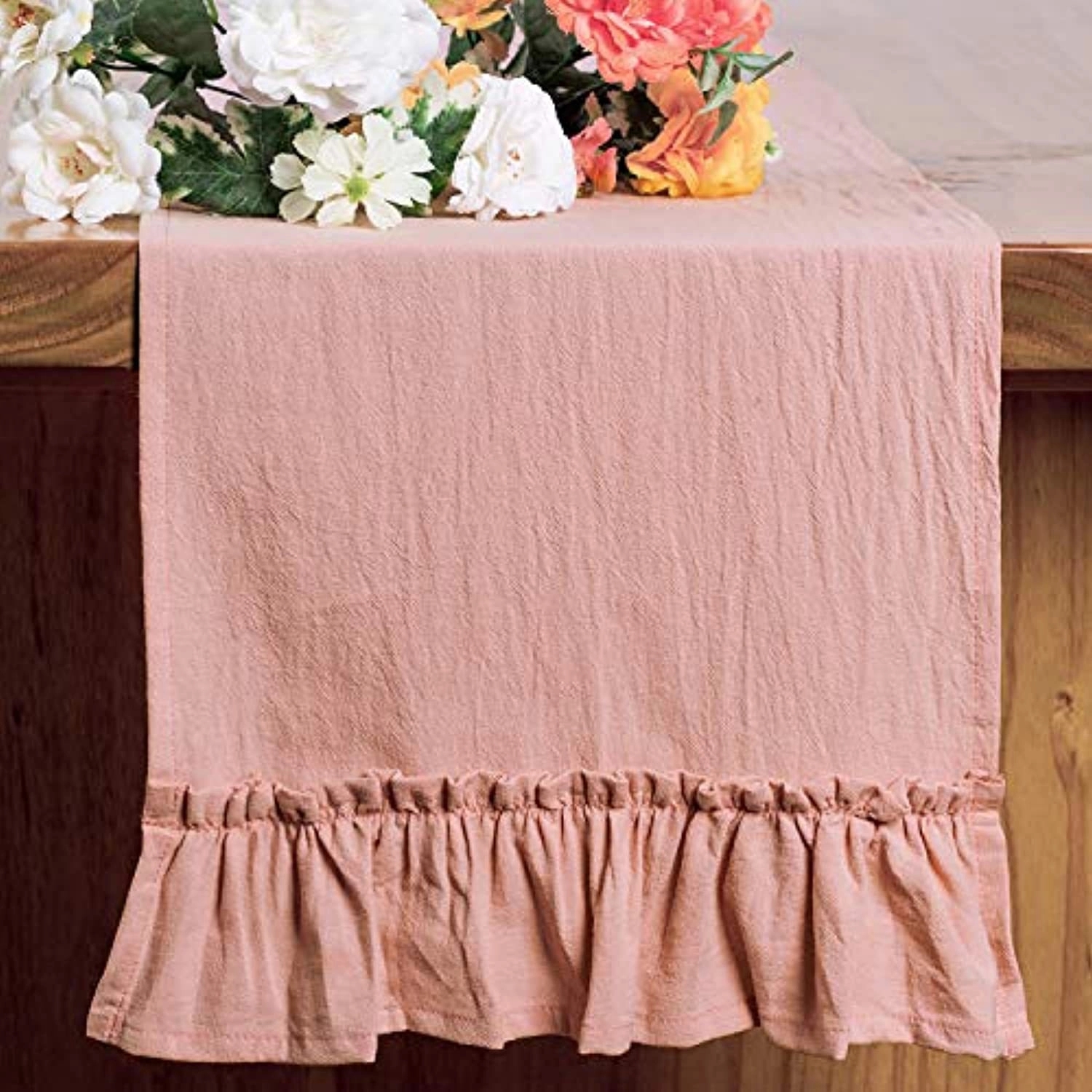 Homes Cotton Linen Table Runner Machine Washable 5