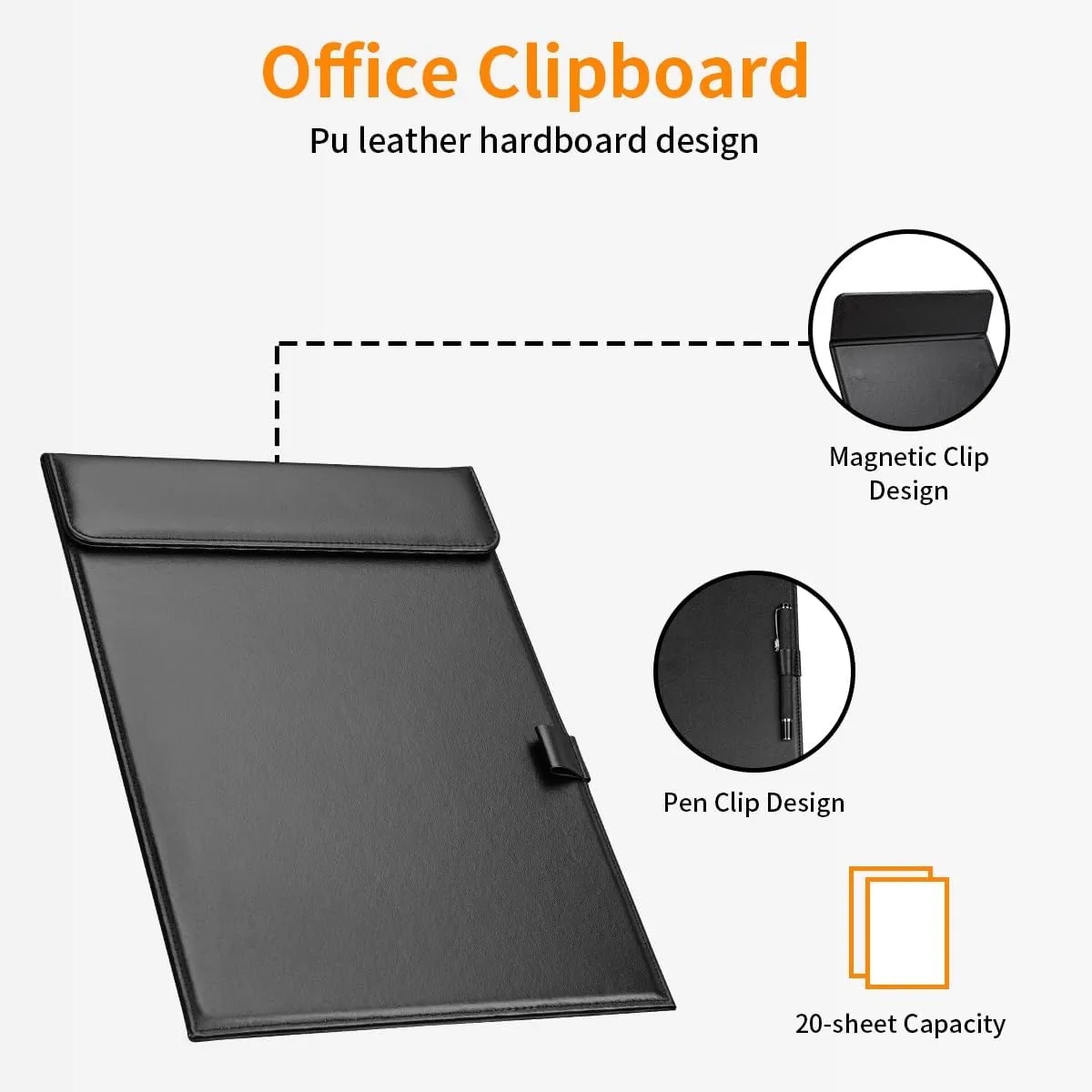 A4 Leather Clipboard w/ Pen Holder 10