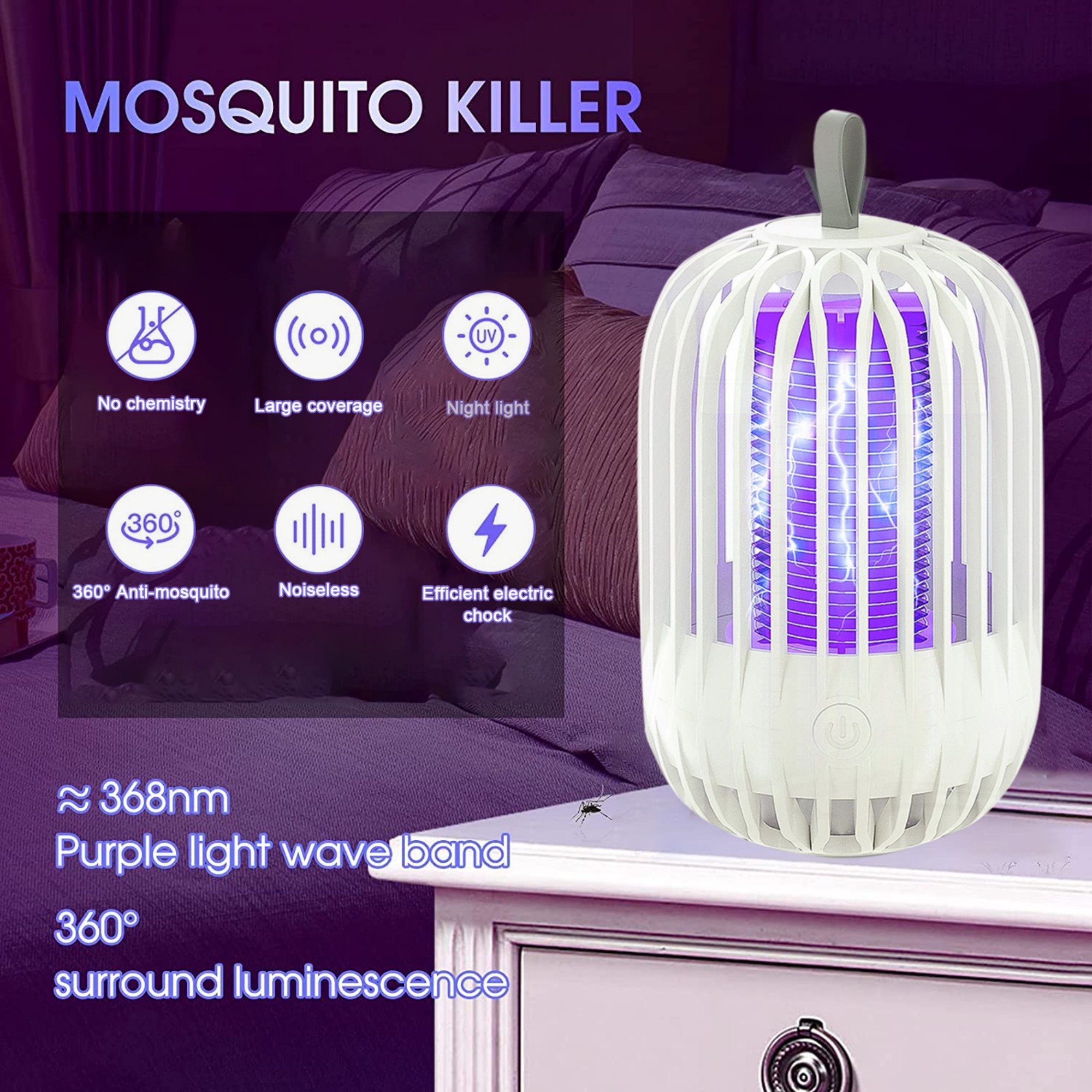 Portable Electric Mosquito Zapper Lantern 7