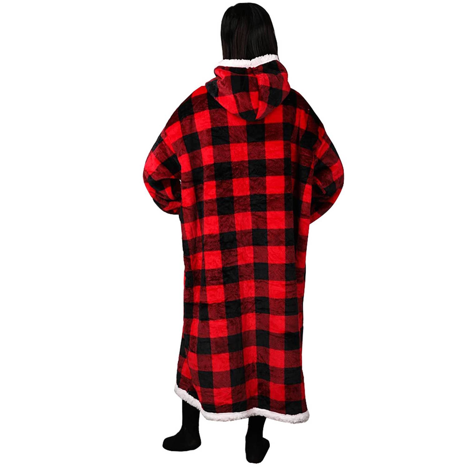 Hooded Lazy Blanket Flannel Composite Casual Hoodie, custom hoodie or sweatshirt with logo imprint 6