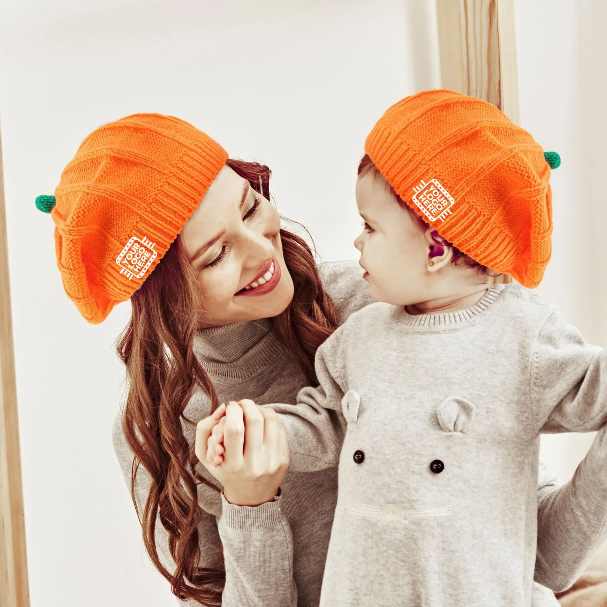 Adult and Child Cute Knit Beanie Winter Warm Outdoor Hat 5