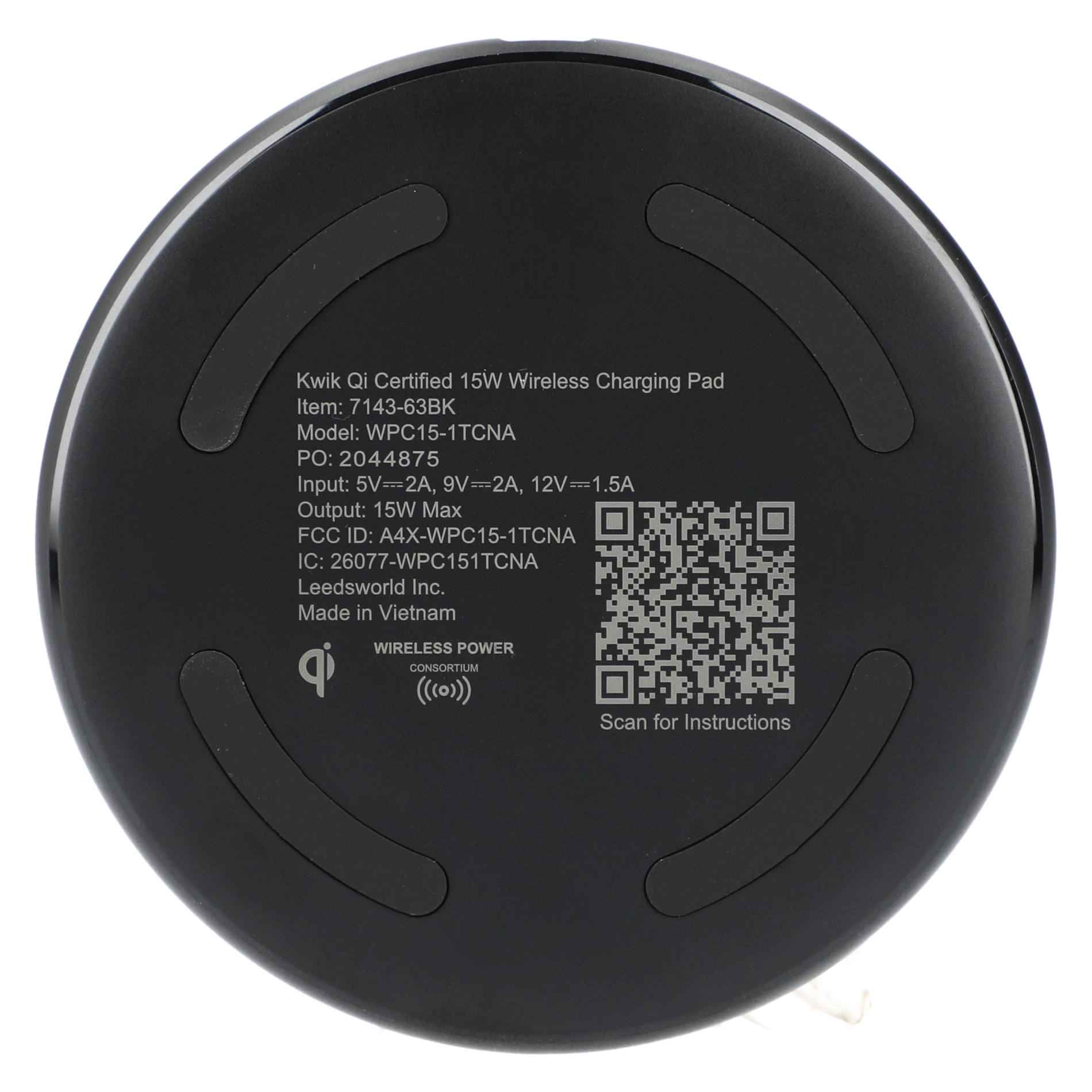 Kwik Qi Certified 15W Wireless Charging Pad 15