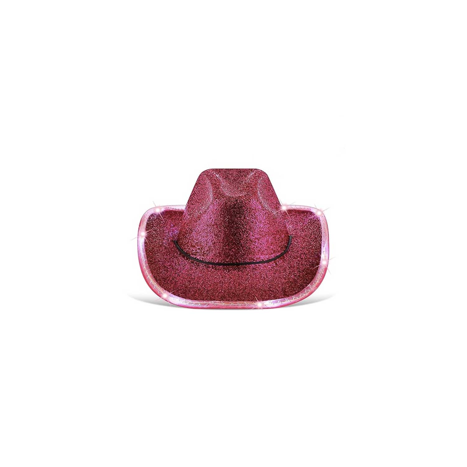 Glitter Light-Up Cowboy Hat w/ Gold Feathers 9