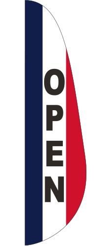 "OPEN" 3' x 12' Message Feather Flag 1