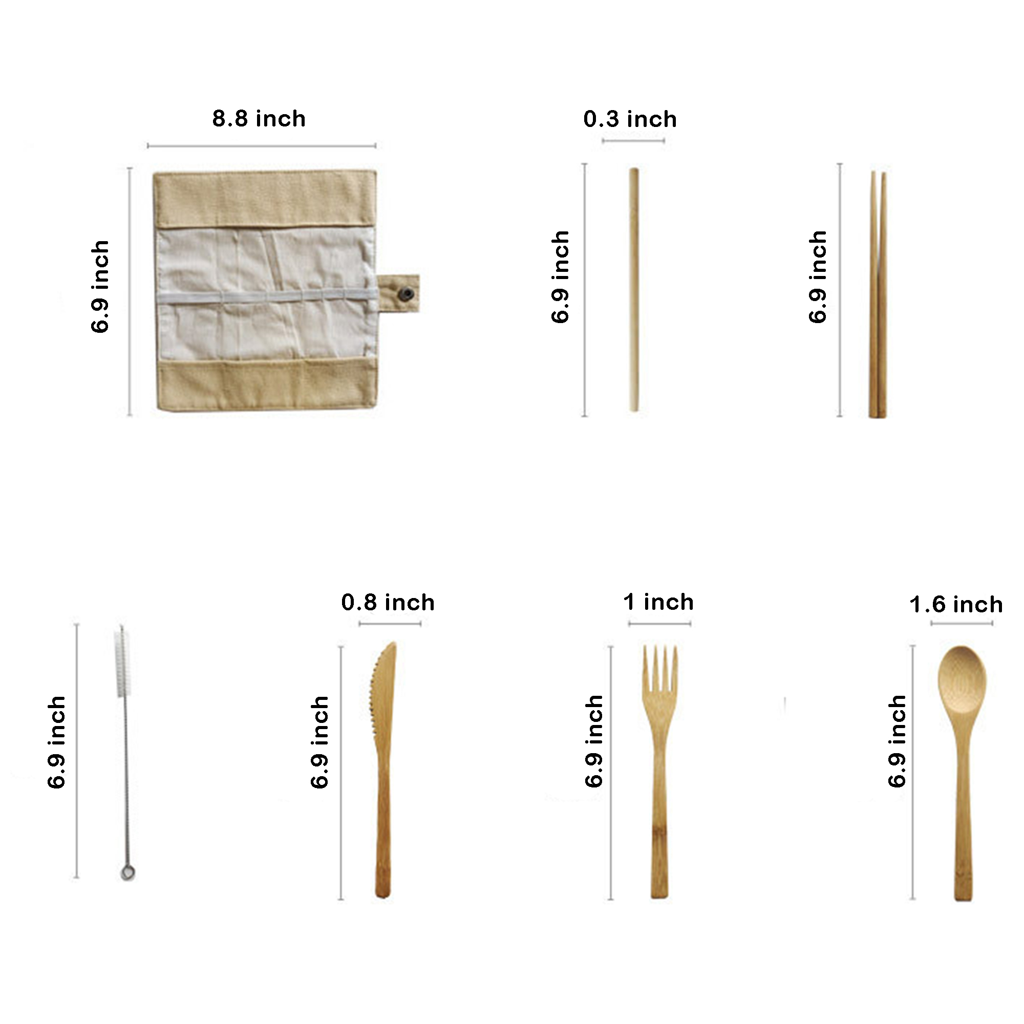 Customizable Bamboo Cutlery Kit 3