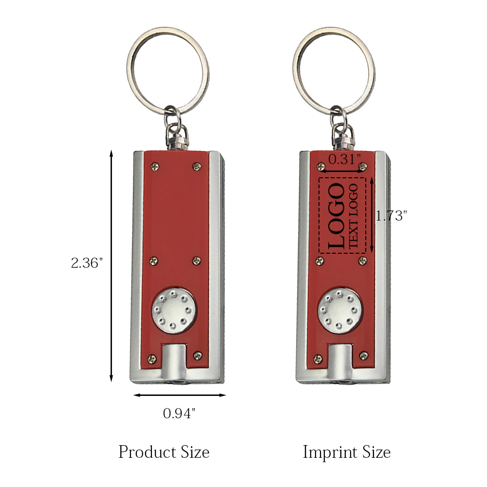 Custom Rectangle LED Light Keychains 5