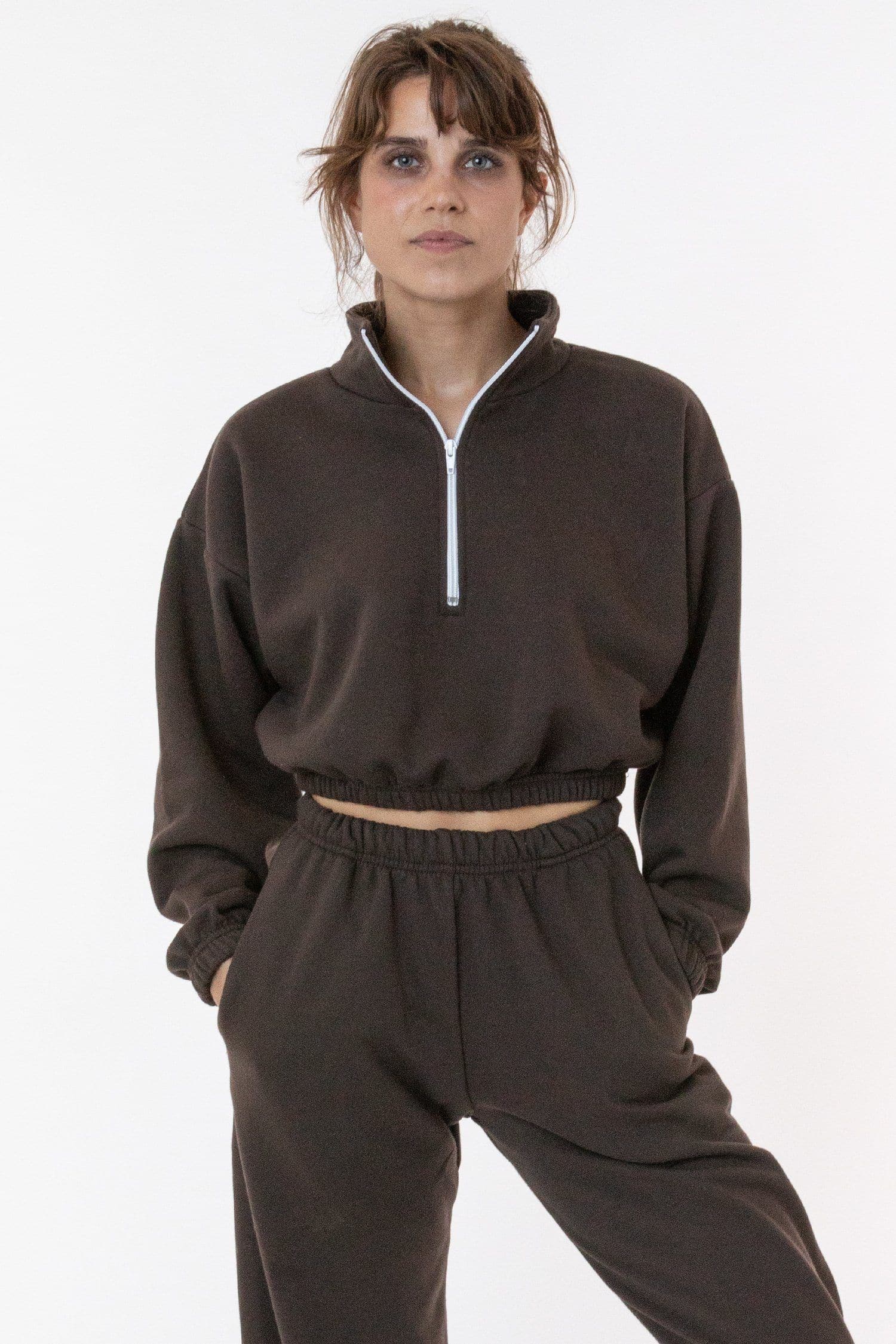 Flex Fleece Half Zip Cropped Pullover, custom hoodie or sweatshirt with logo imprint 16