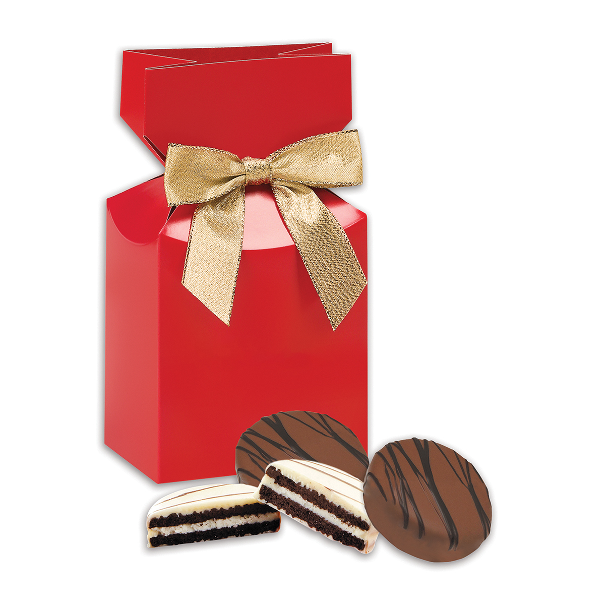 Chocolate Covered Oreo Cookies in Red Premium Delights Gift Box 2