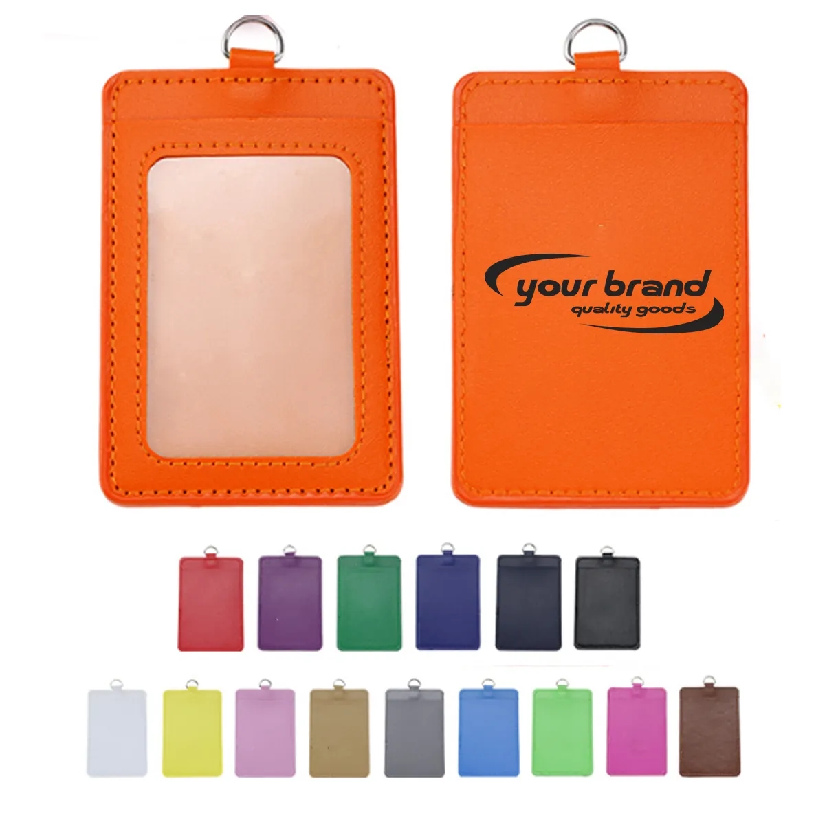 Durable PU Leather ID Badge Holder Wholesale Clearance 2