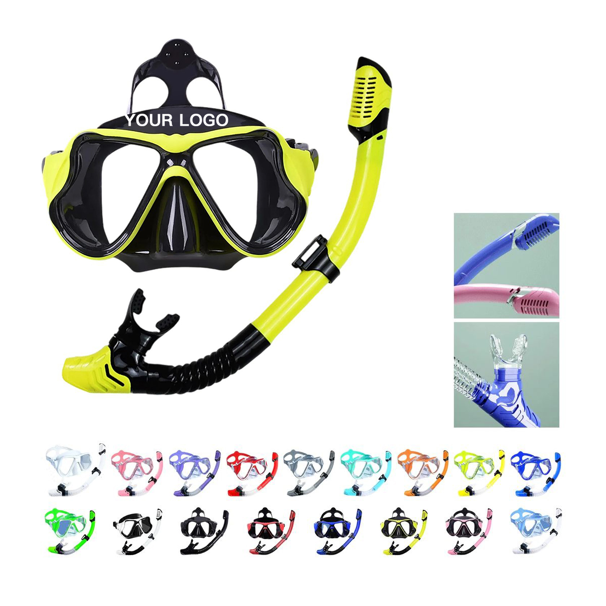Plastic Snorkel Set with Full Face Mask and Secure Fit 2