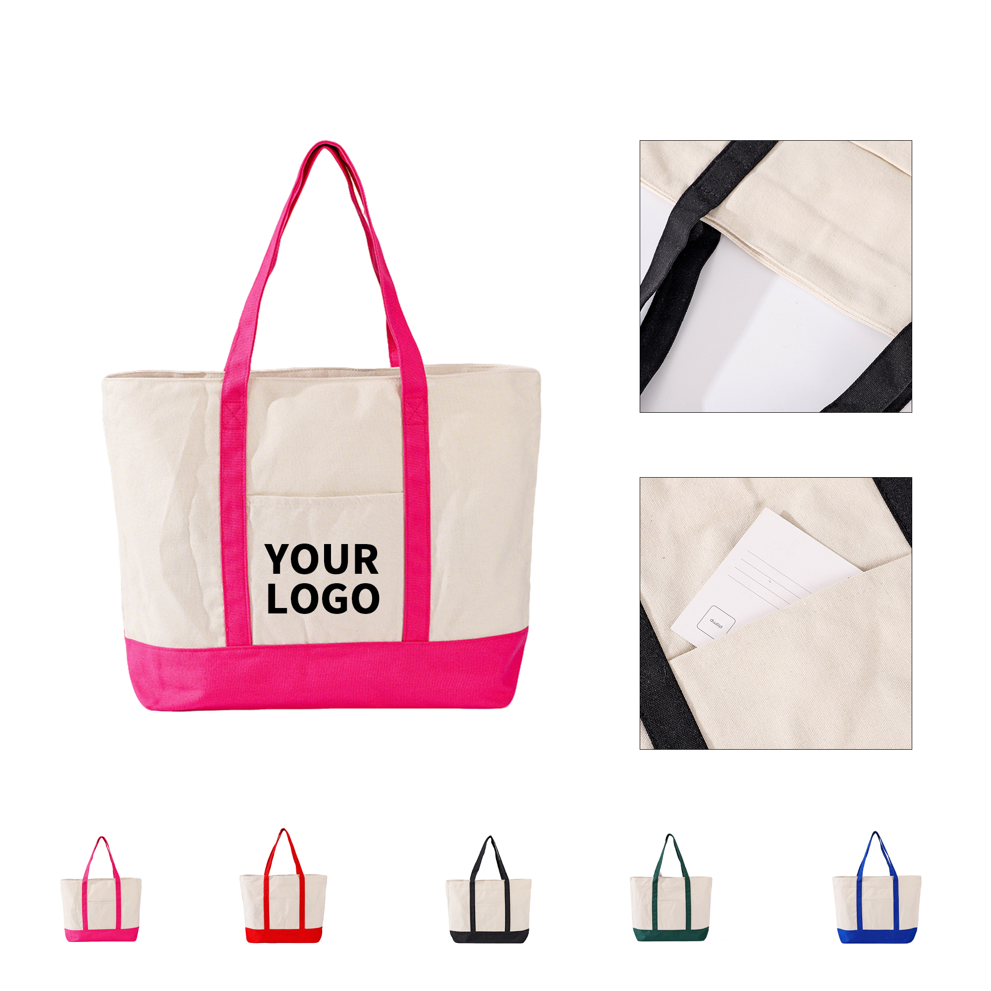12oz Cotton Canvas Tote With Front Open Pocket 5