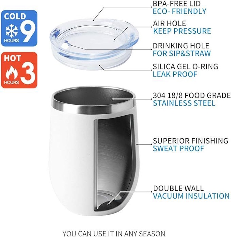 12 oz Vacuum Insulated Double Wall Travel Tumbler 7