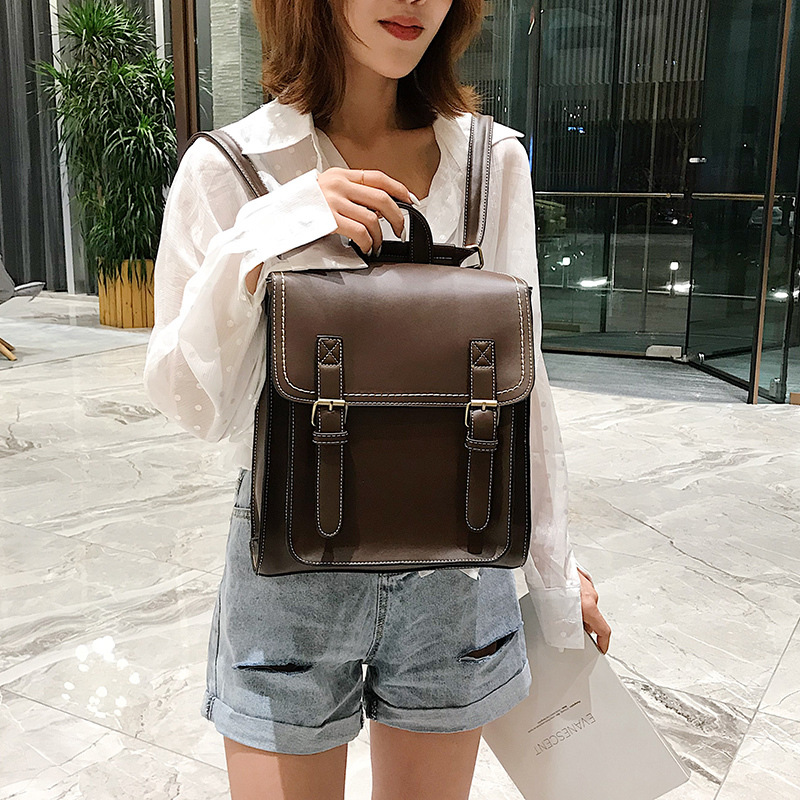 Vintage Leather Backpack For Women 2