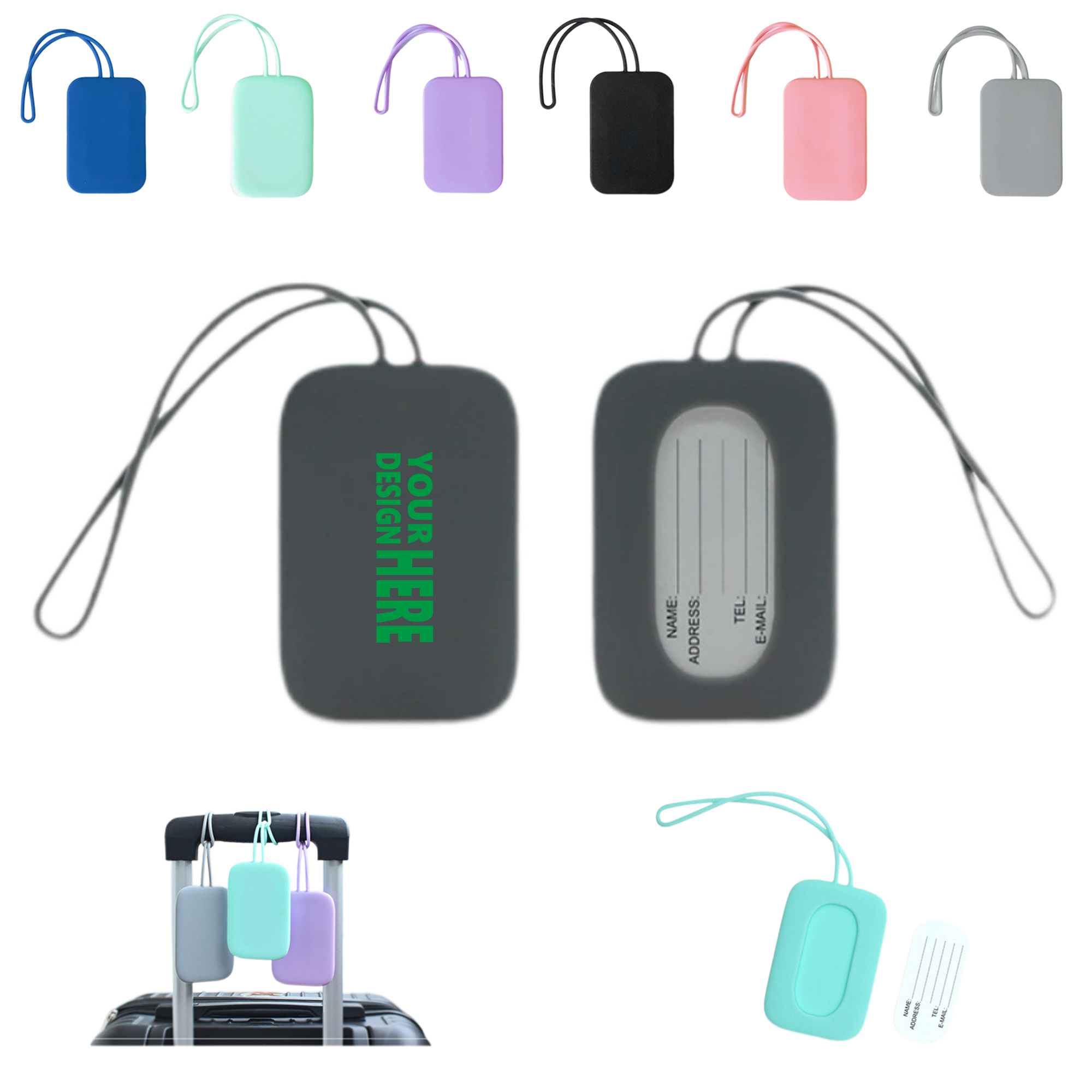Durable Silicone Travel ID Tag 3