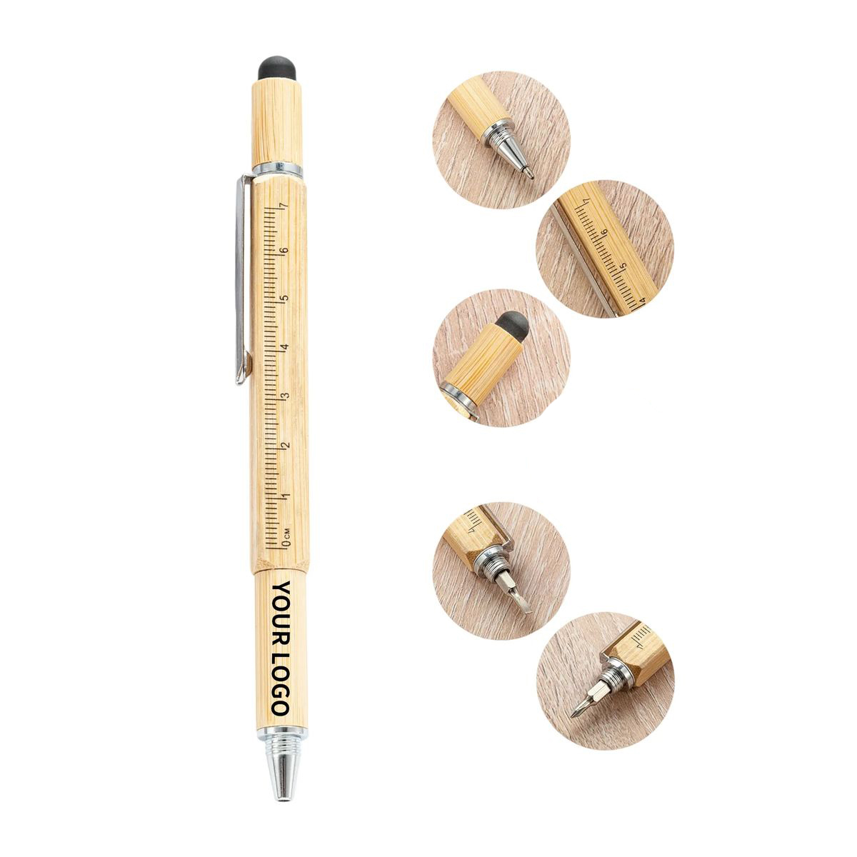 Multi-Function Wooden Pen with Logo 3