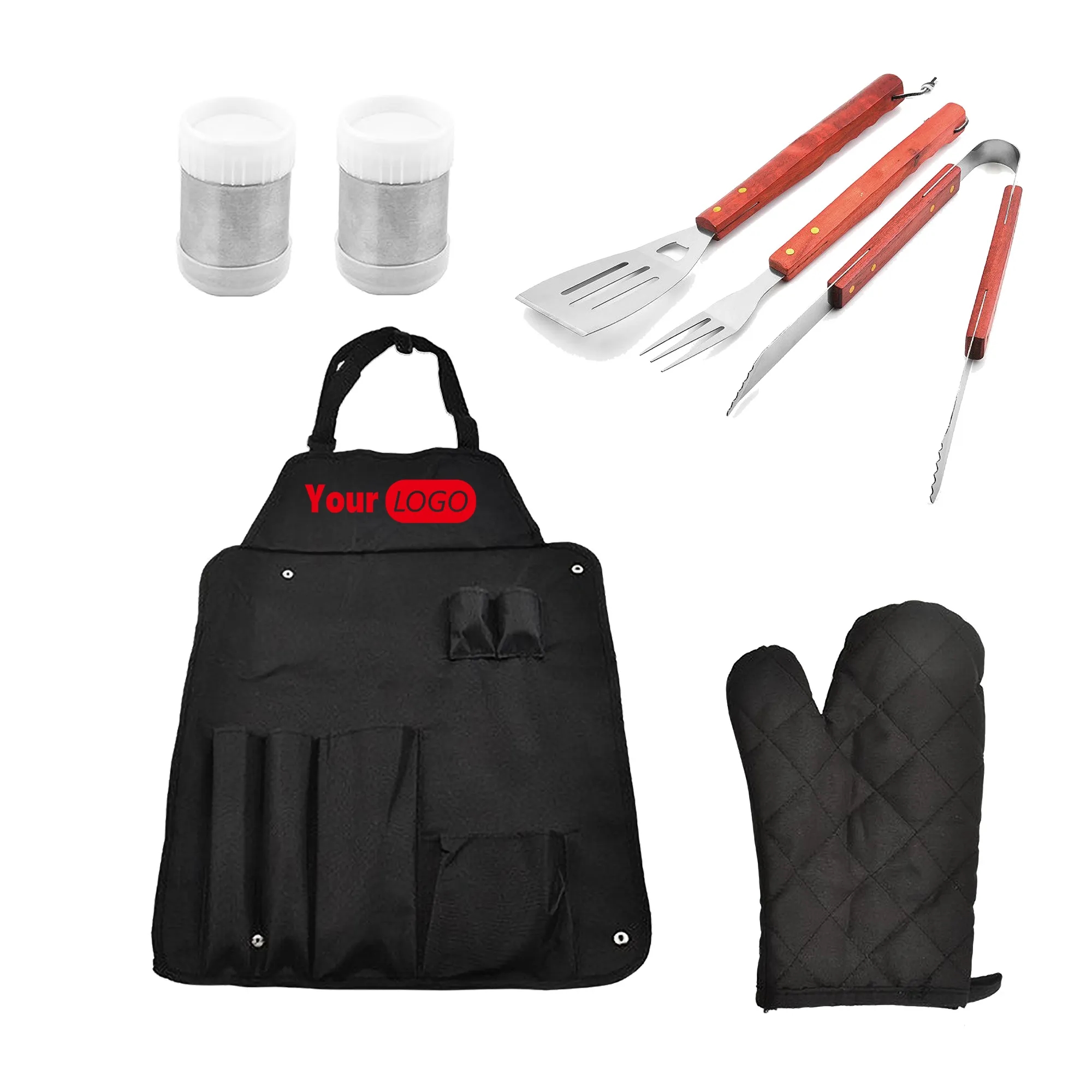 Stainless Steel BBQ Grill Tool Set Apron Party Accessories