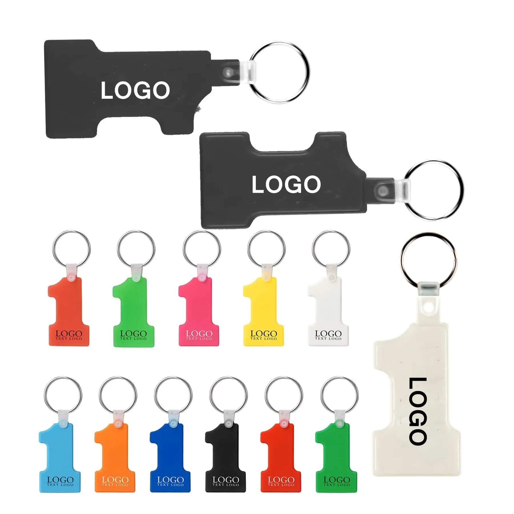 Number One-Shaped Soft Silicone Keychain 3