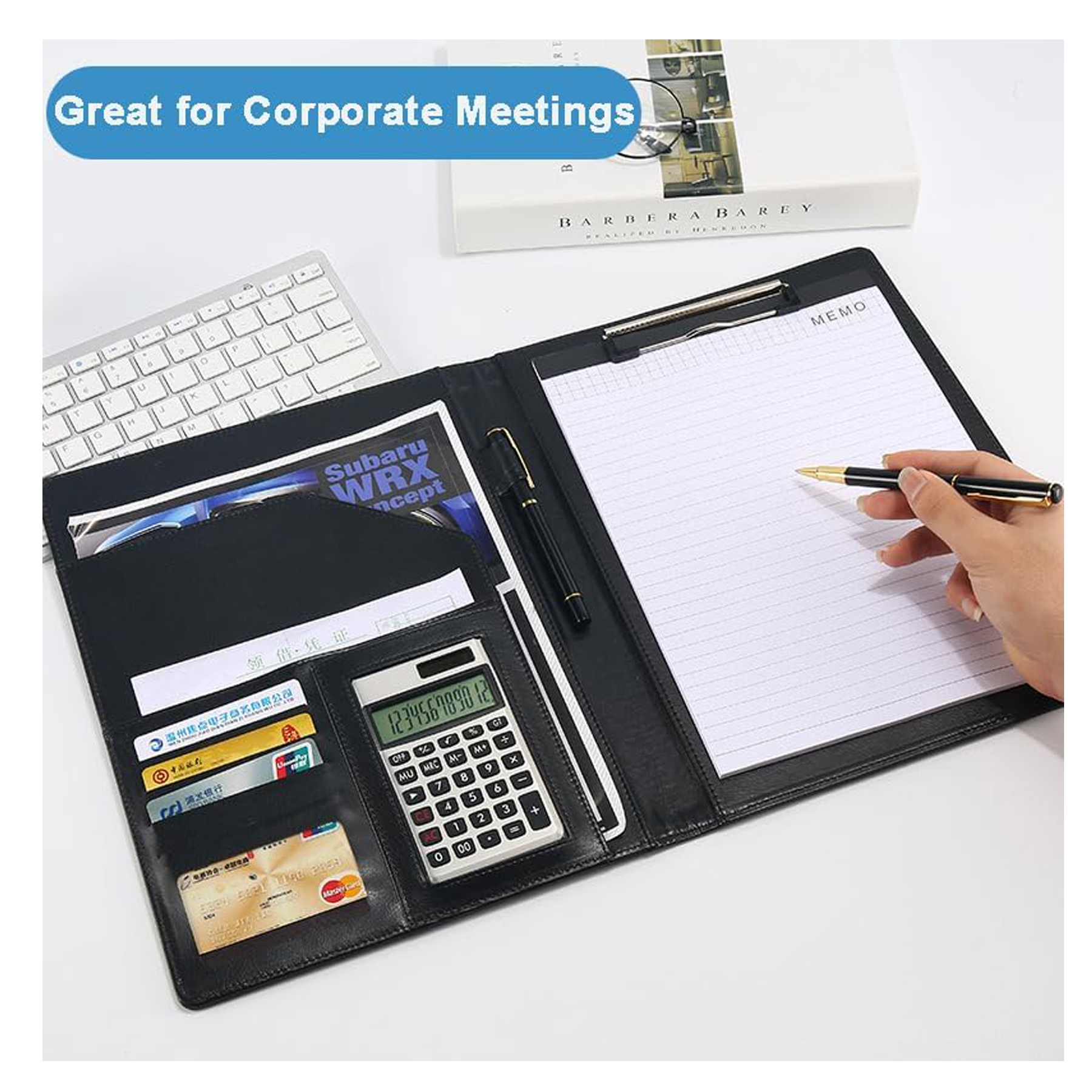 Leather Portfolio Organizer with Notepad Holder 2