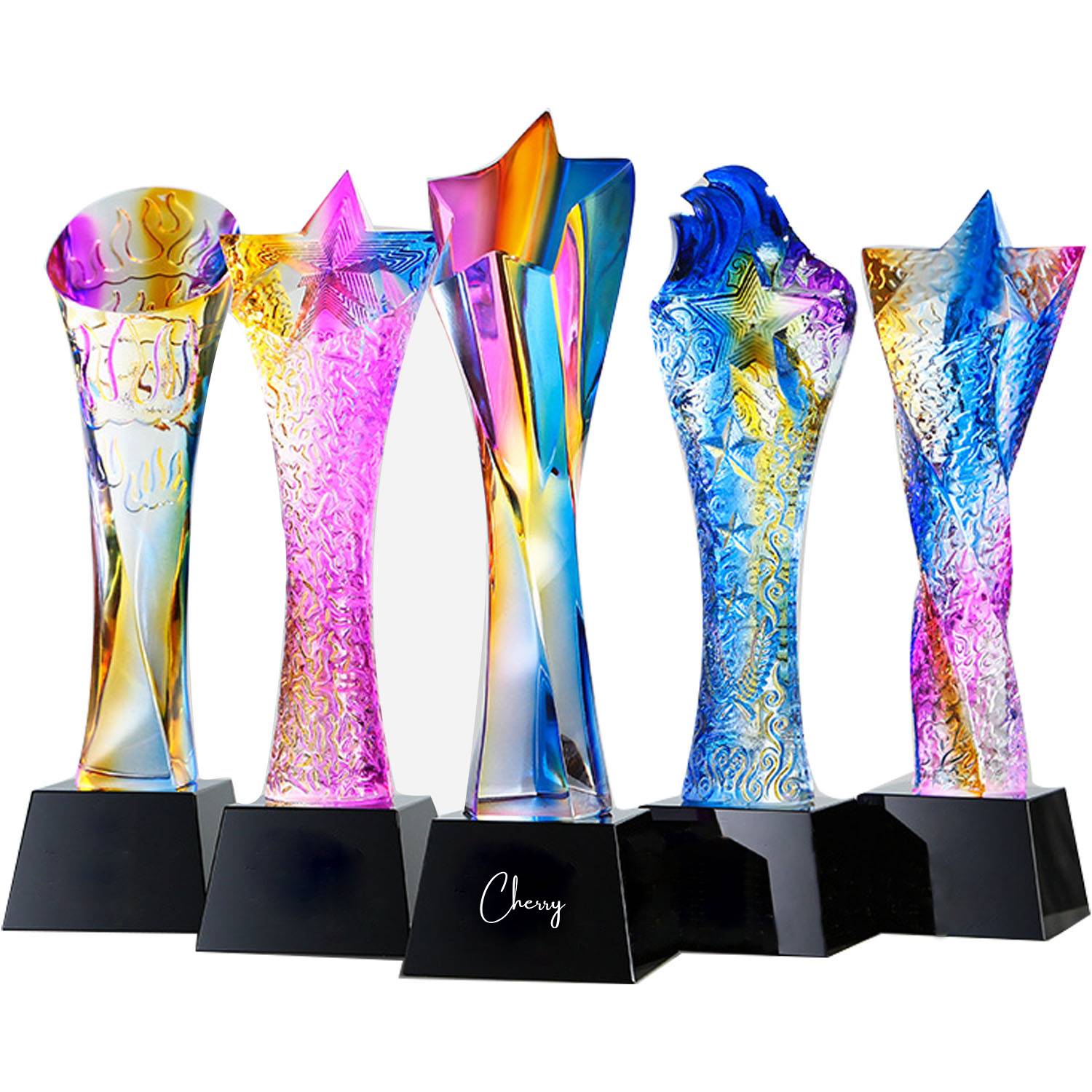 Colorful crystal trophy 2