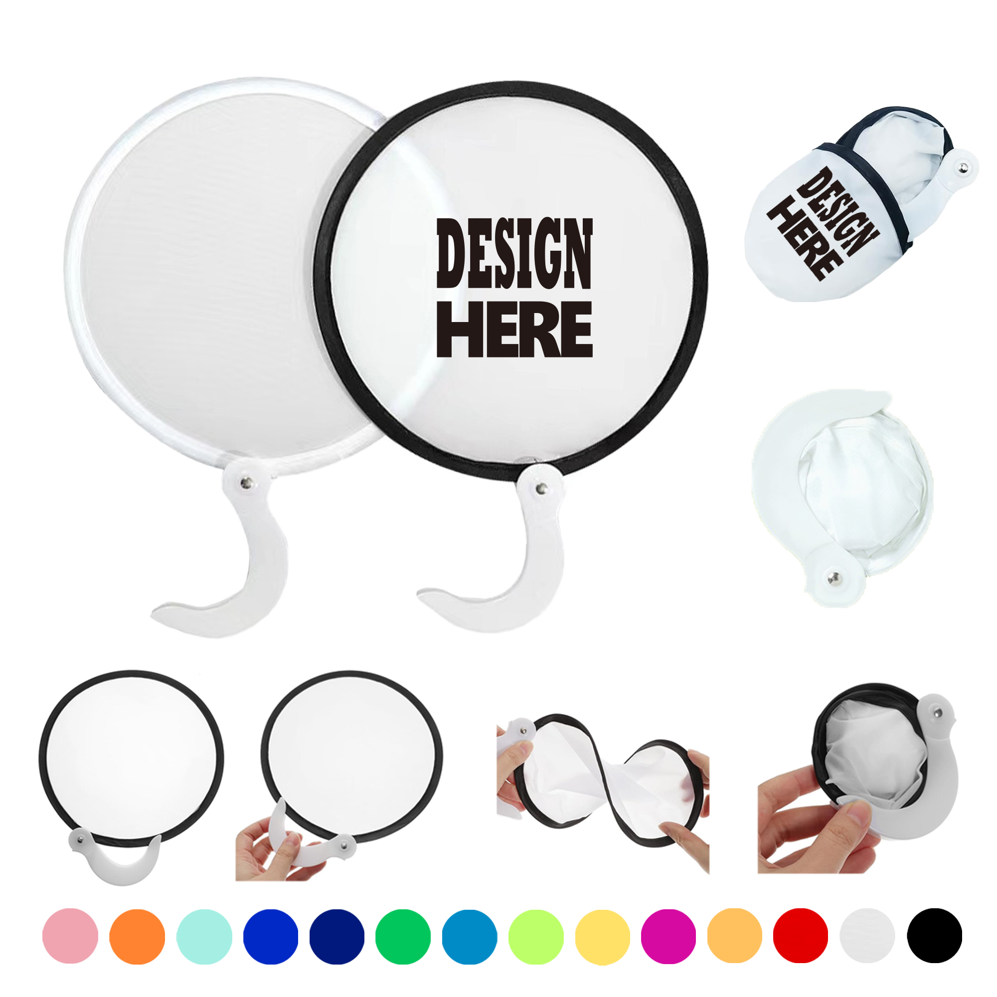 Round Foldable Hand Fan 2