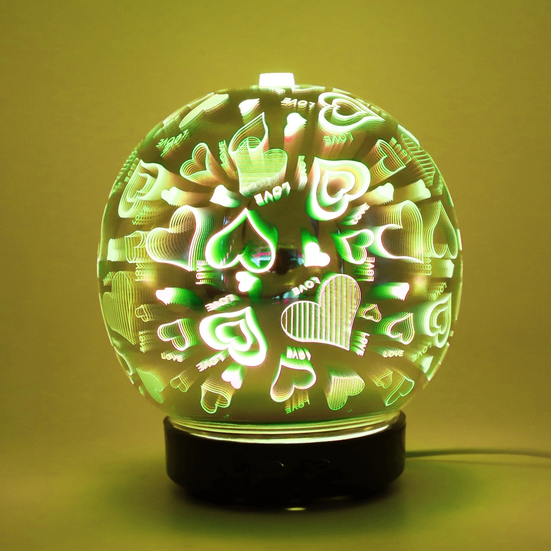Glass Night Light 3D Design Essential Oil Aroma Humidifier 4