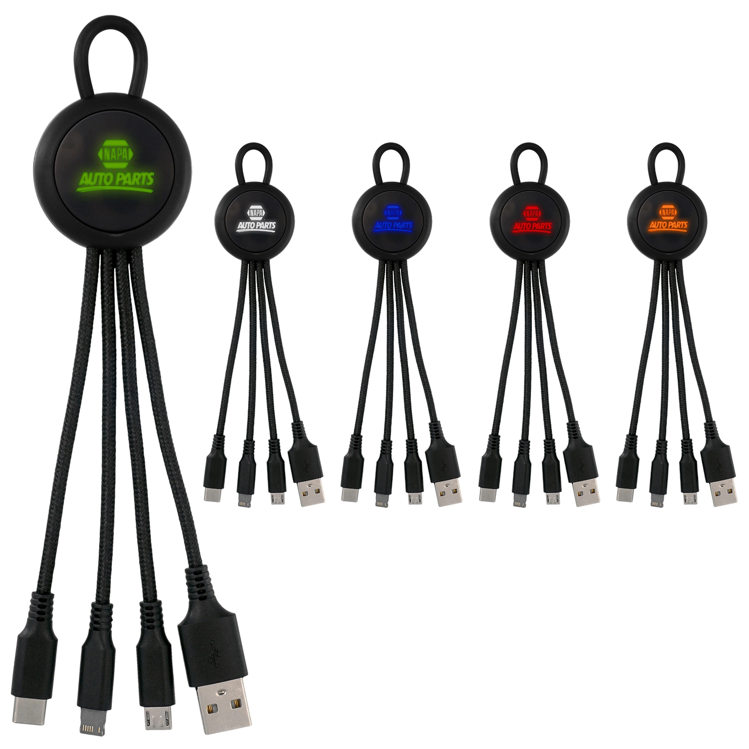 COLOR LIGHT UP LOOP 3-IN-1 CHARGING CABLE