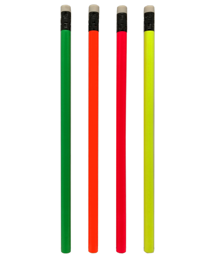 Quality Neon Colored Pencil w/White Eraser 2