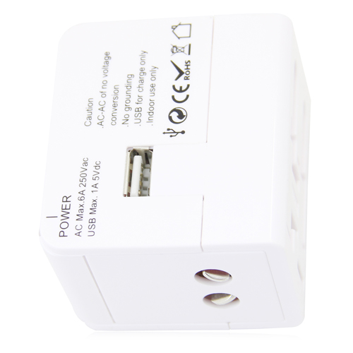 Worldwide Power Adapter W/ USB Port 3