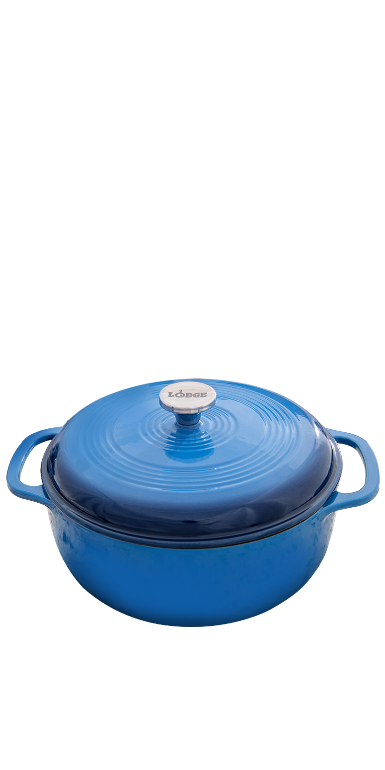 Lodge® 6 Qt Blue Enameled Cast Iron Dutch Oven 4