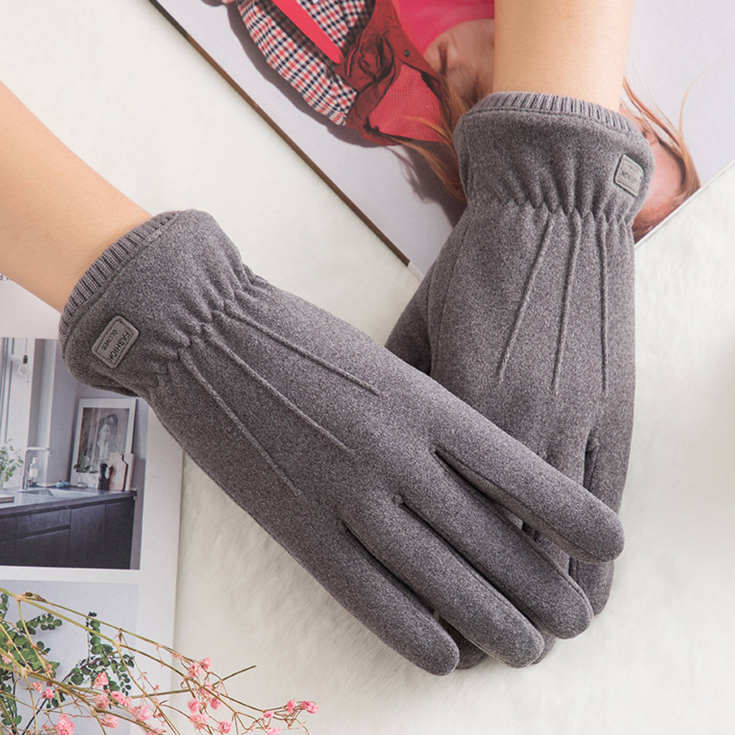 Winter Touchscreen Texting Phone Womens Windproof Gloves 2