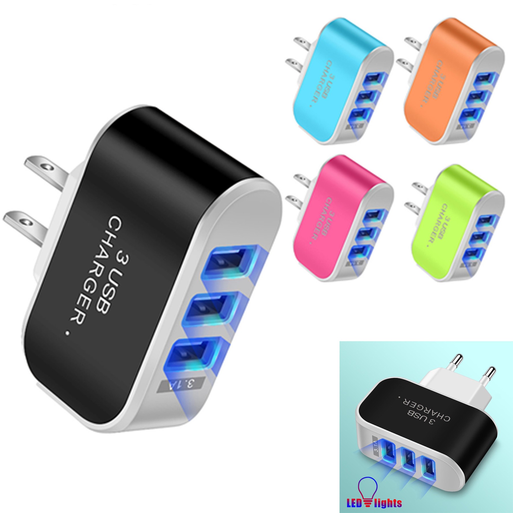 3-Port USB Wall Charger 2
